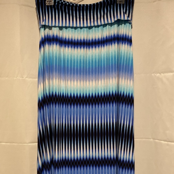 Blue Tie Dye Strapless Maxi Dress or Maxi Skirt Size Large - Picture 1 of 4